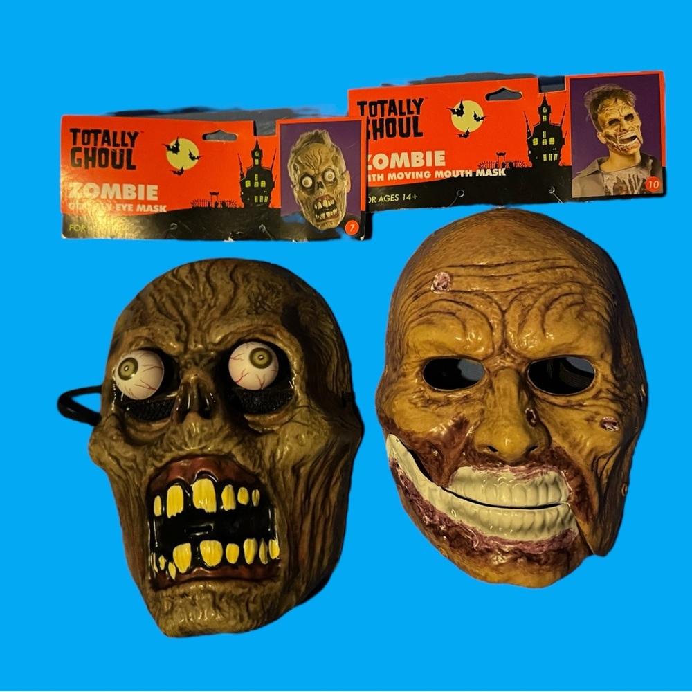 Spirit Halloween Zombie Mask Moving Jaw Horror Cosplay Costume Display Decor